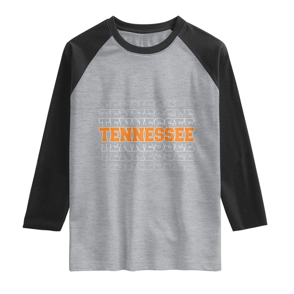 Vintage Tennessee Raglan Shirt Throwback Design Classic TN Orange US State TS10 Heather Gray Black Print Your Wear