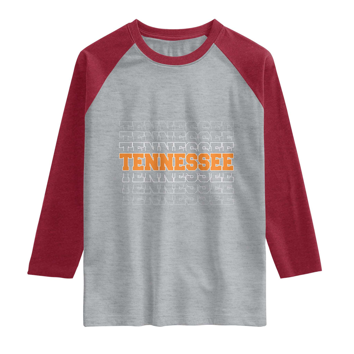 Vintage Tennessee Raglan Shirt Throwback Design Classic TN Orange US State TS10 Heather Gray Heather Red Print Your Wear