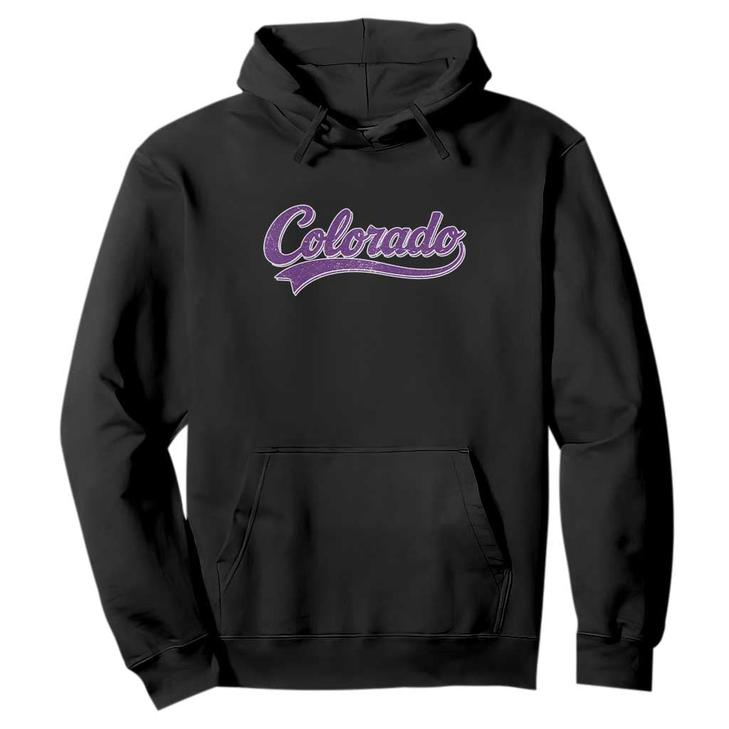 Colorado Purple Script Vintage State Pride Retro Sports Fan Graphic Hoodie TS10 Black Print Your Wear