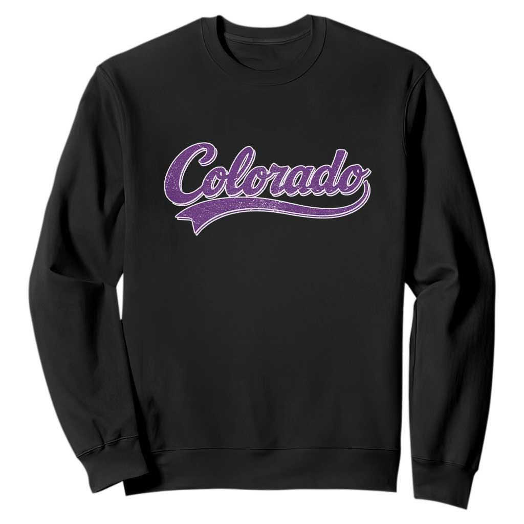 Colorado Purple Script Vintage State Pride Retro Sports Fan Graphic Sweatshirt TS10 Black Print Your Wear