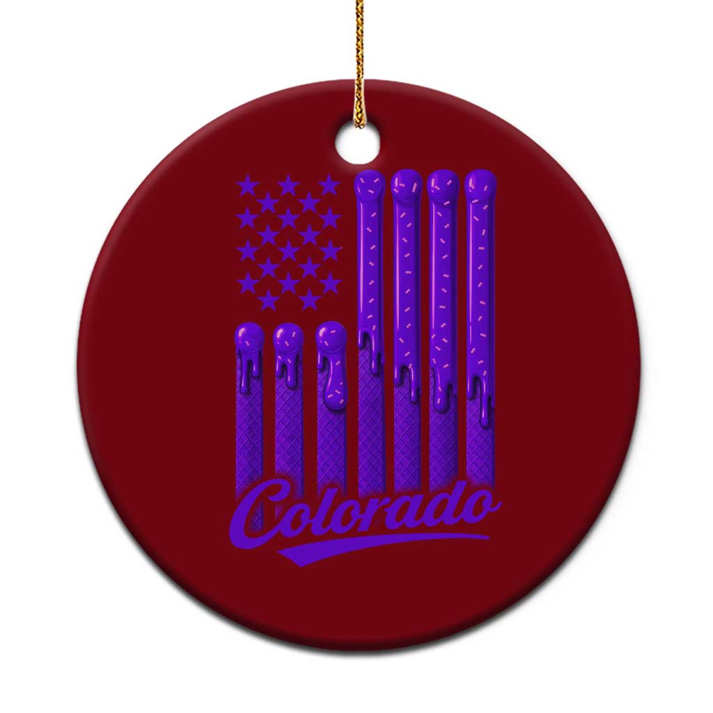 Vintage Colorado Ceramic Ornament Purple Dripping Flag Vintage State Pride Sports Fan Patriotic TS10 1pc Red Print Your Wear