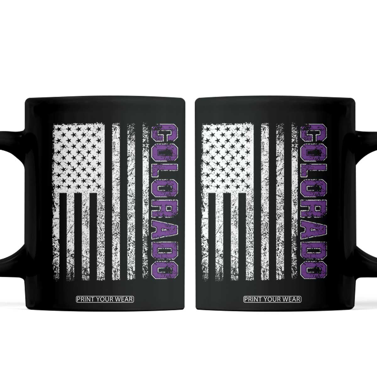 Vintage Colorado Coffee Mug Retro Vintage Rocky Mountains USA Flag Patriotic US State TS10 Black Print Your Wear
