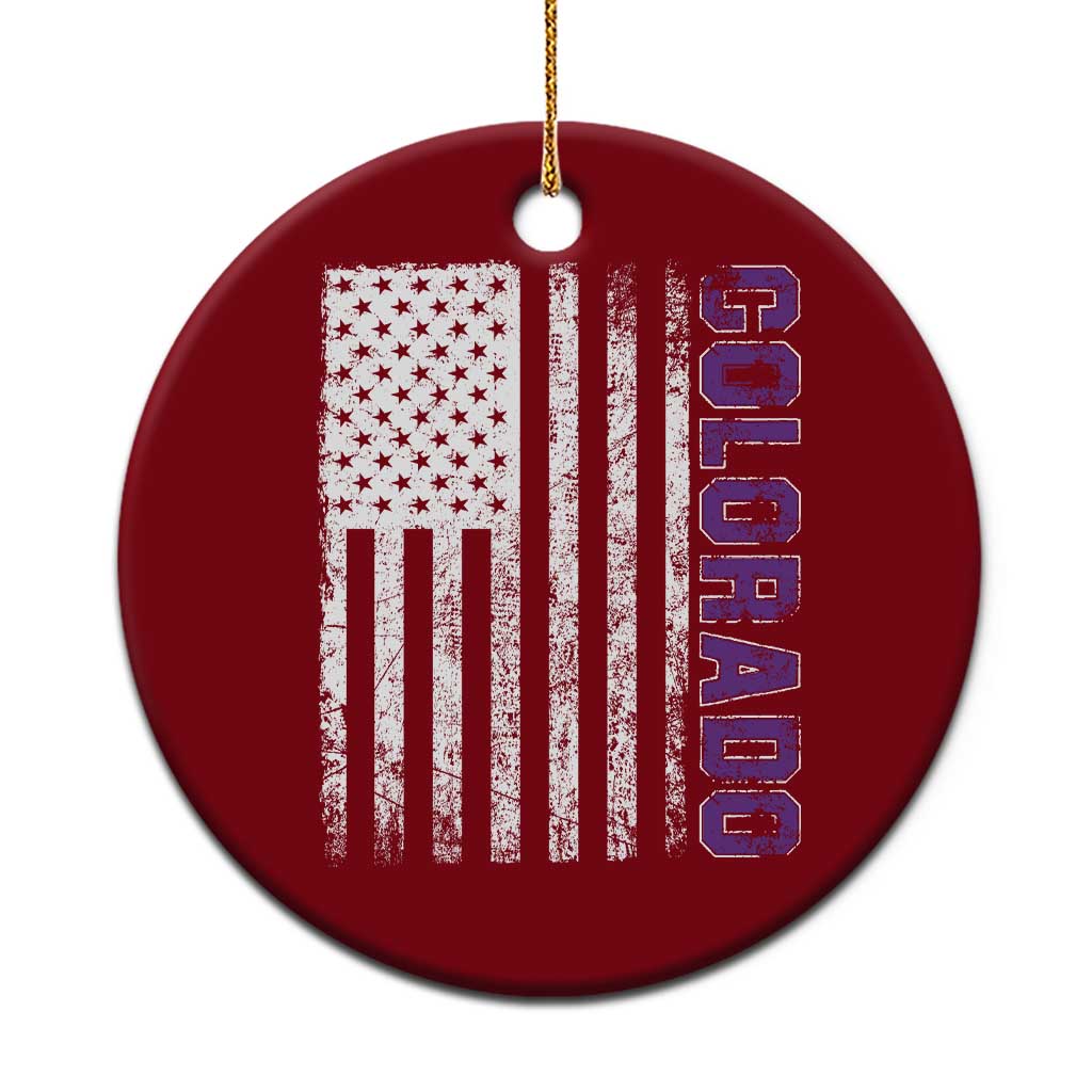 Vintage Colorado Ceramic Ornament Retro Vintage Rocky Mountains USA Flag Patriotic US State TS10 1pc Red Print Your Wear