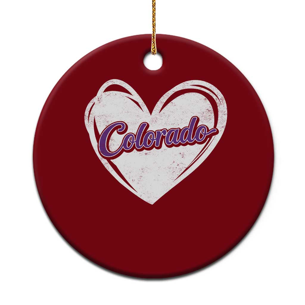 Vintage Colorado Ceramic Ornament Purple Heart Vintage Script State Pride Retro Sports Fan TS10 1pc Red Print Your Wear