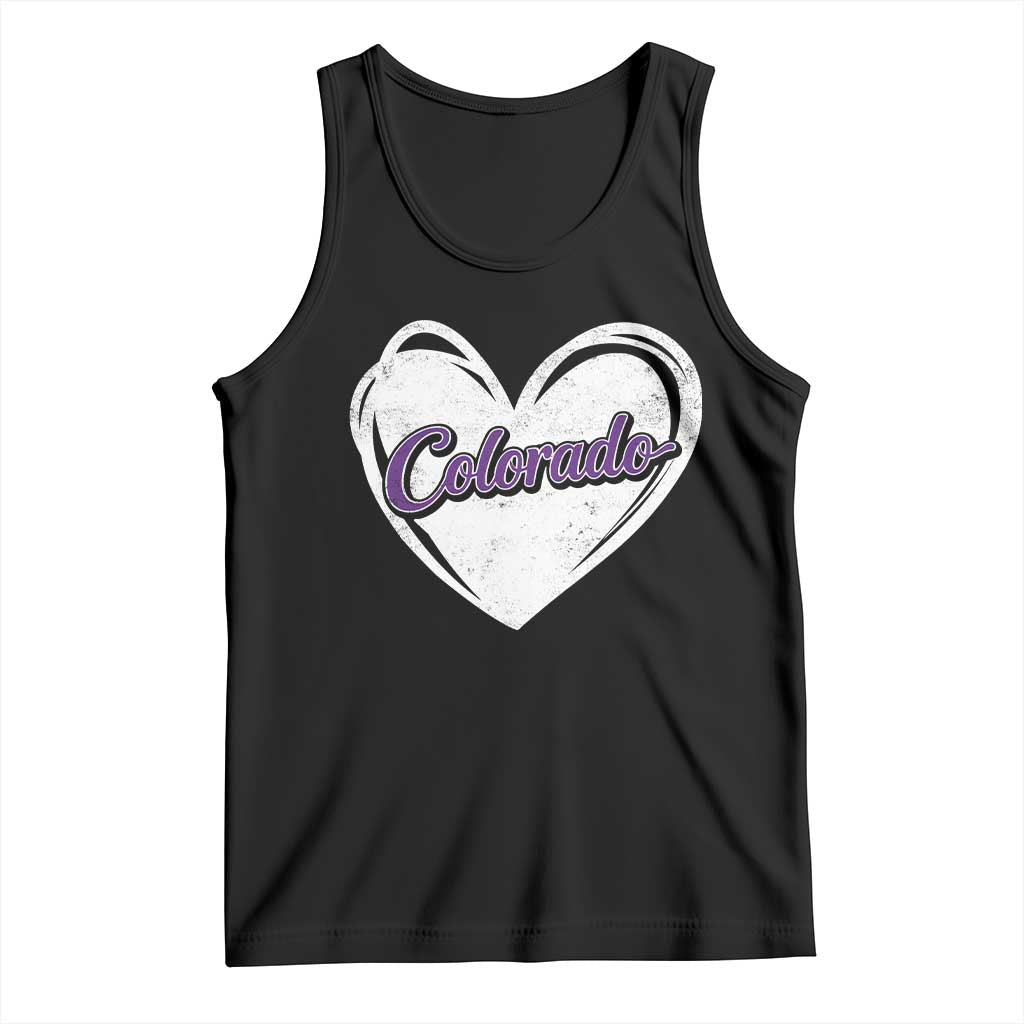 Vintage Colorado Tank Top Purple Heart Vintage Script State Pride Retro Sports Fan TS10 Black Print Your Wear