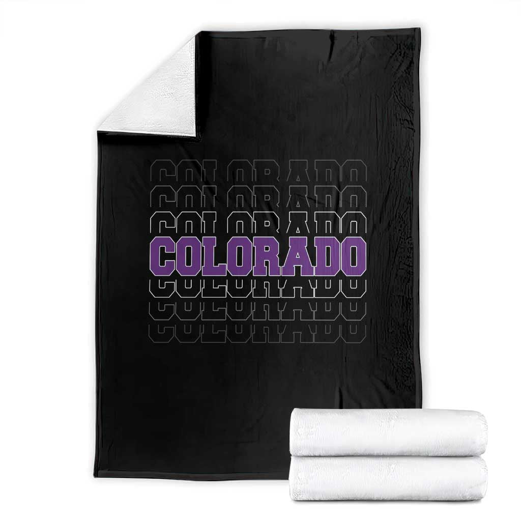Vintage Colorado Throw Blanket Retro State Pride Sports Fan Graphic TS10 Black Print Your Wear