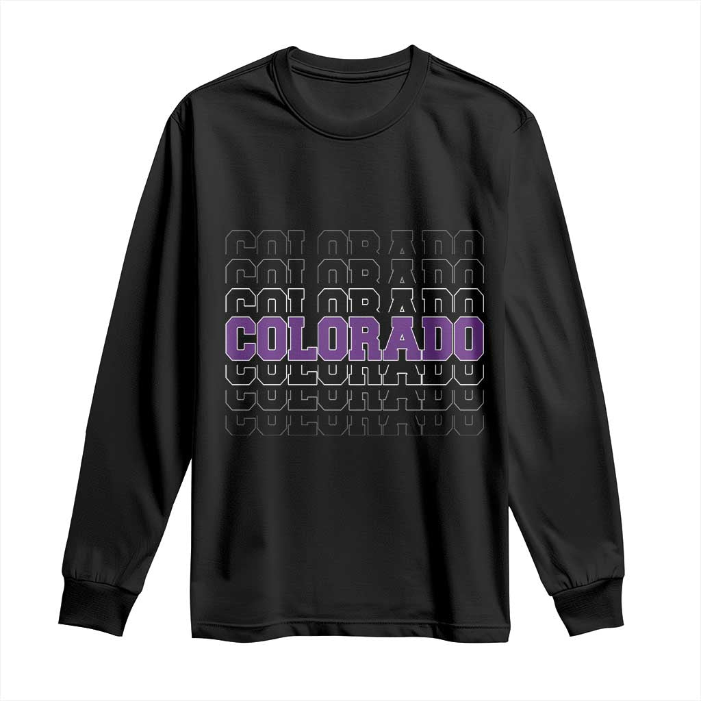 Vintage Colorado Long Sleeve Shirt Retro State Pride Sports Fan Graphic TS10 Black Print Your Wear