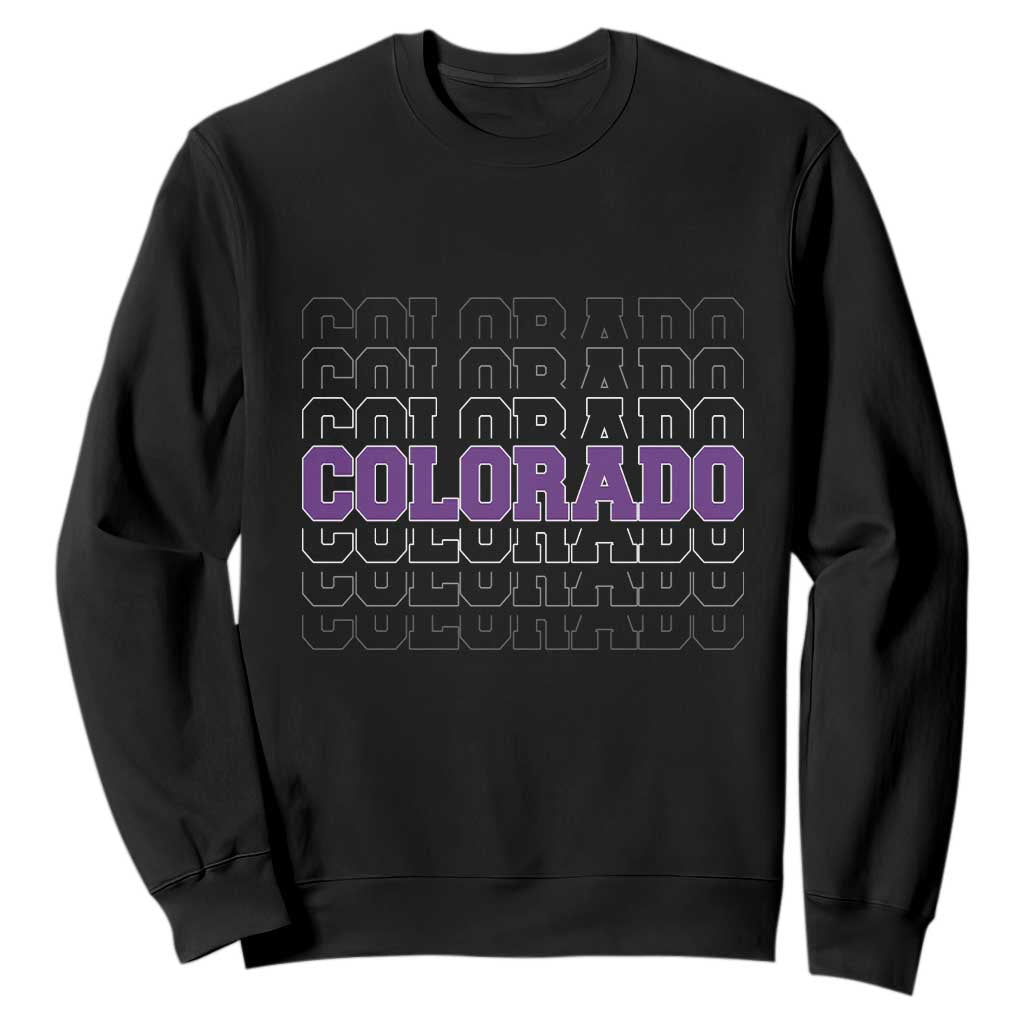 Vintage Colorado Sweatshirt Retro State Pride Sports Fan Graphic TS10 Black Print Your Wear