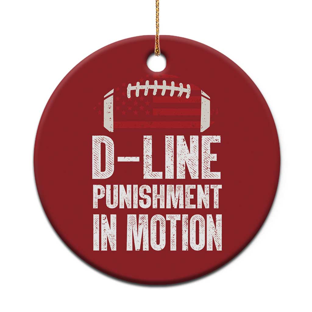 Football Defensive Lineman Christmas Ornament D Line Punishment In Motion American Flag TS10 Print Your Wear