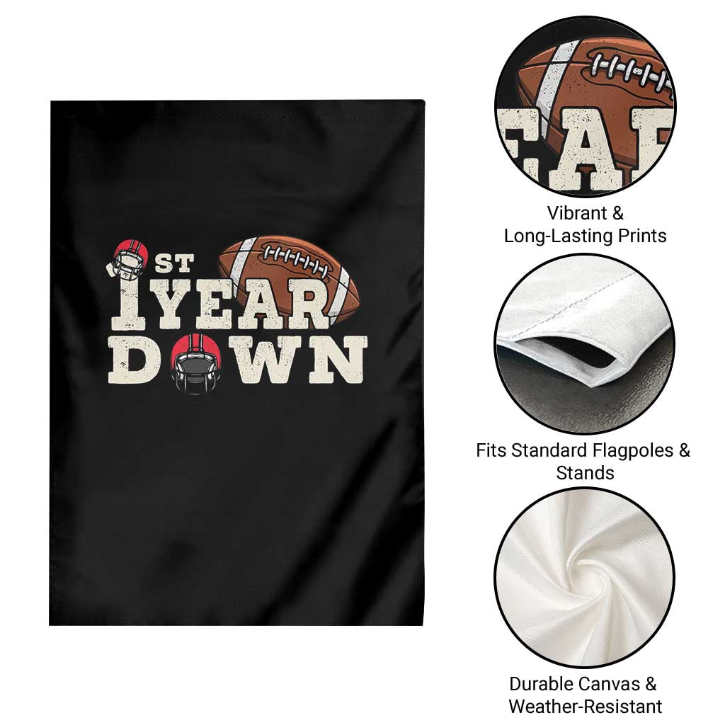 1st Year Down Football Garden Flag Touchdown One First Birthday Infant Baby Boy TS10 Print Your Wear