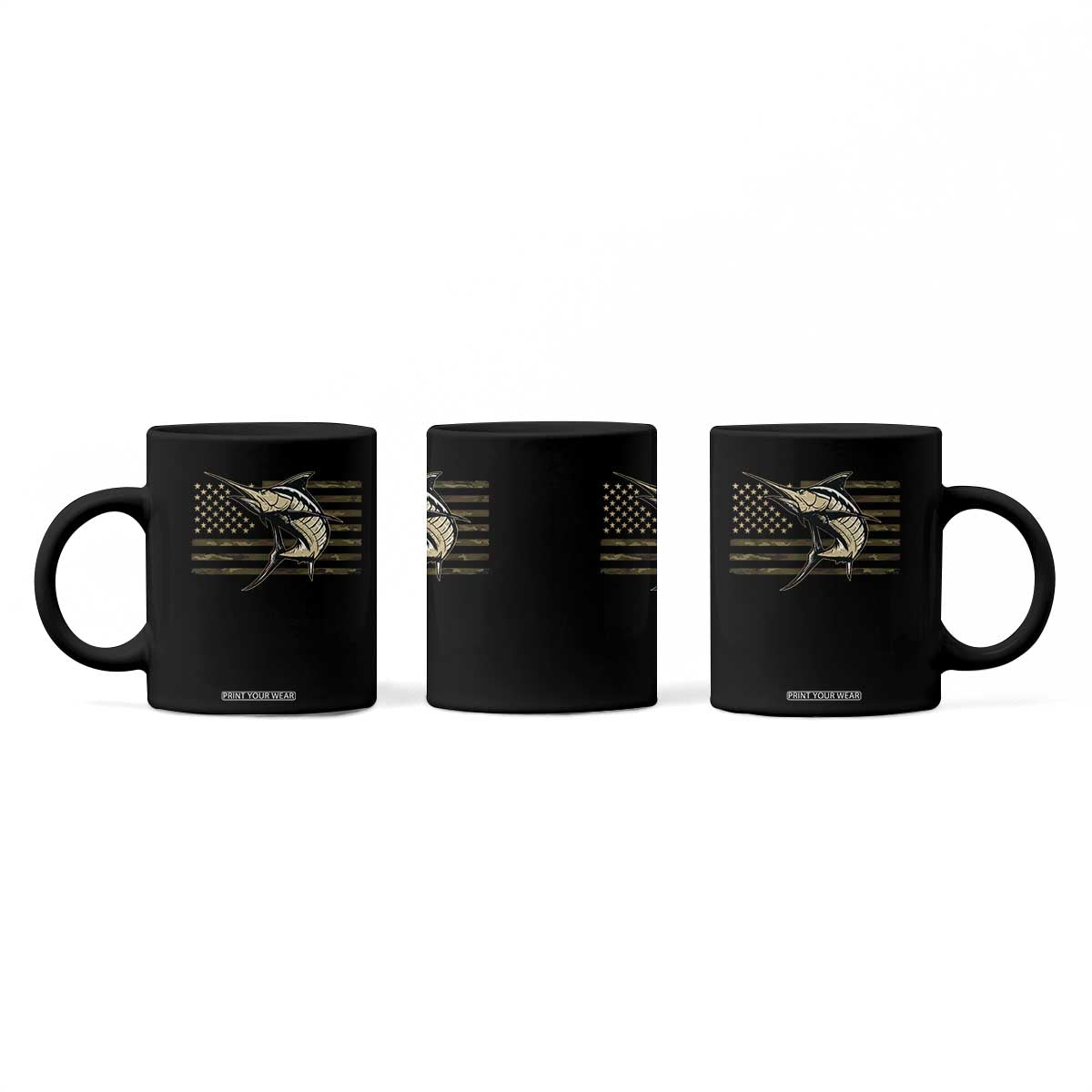 Fishing Camouflage US Flag Coffee Mug Swordfish Fish Fisherman Camo TS10 Print Your Wear