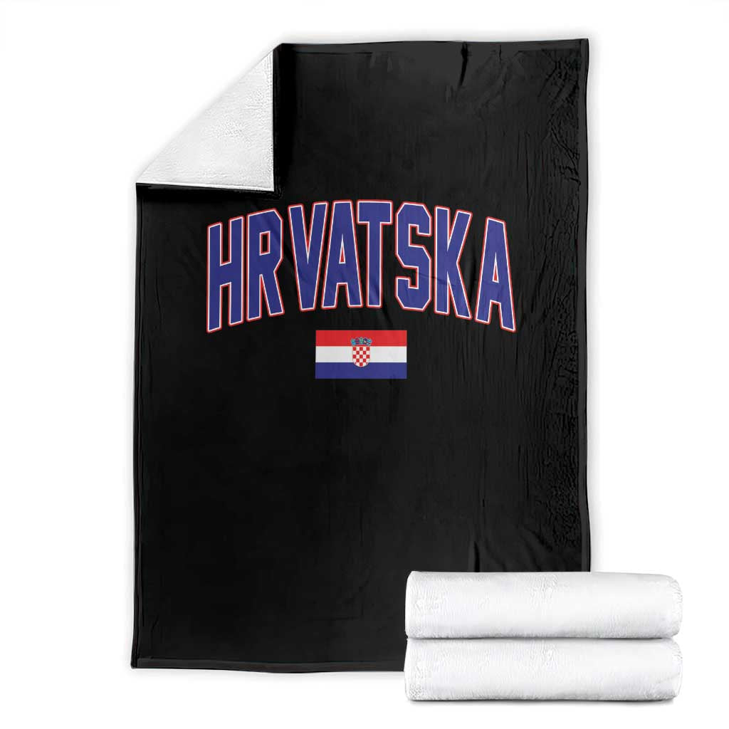 Hrvatska Flag Throw Blanket Croatia Vintage Zagreb Croatian Jersey Retro TS10 Black Print Your Wear