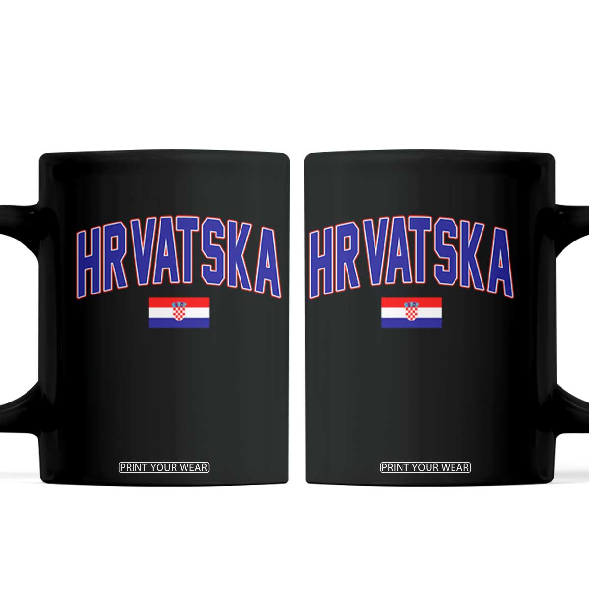 Hrvatska Flag Coffee Mug Croatia Vintage Zagreb Croatian Jersey Retro TS10 Black Print Your Wear
