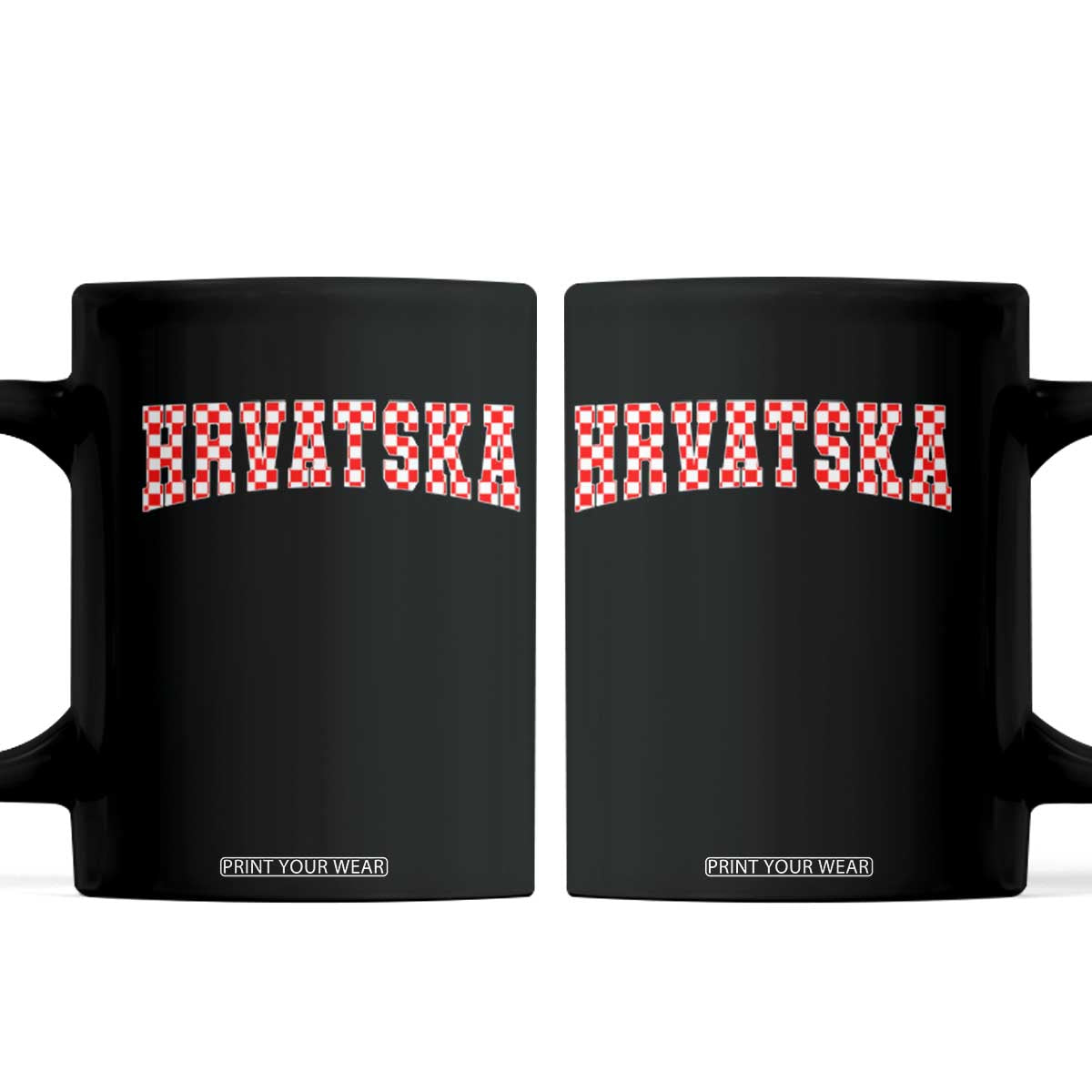 Vintage Hrvatska Coffee Mug Retro Varsity Croatia Zagreb Croatian Flag TS10 Black Print Your Wear