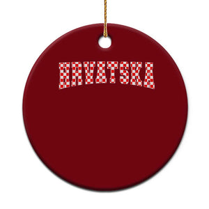 Vintage Hrvatska Ceramic Ornament Retro Varsity Croatia Zagreb Croatian Flag TS10 1pc Red Print Your Wear
