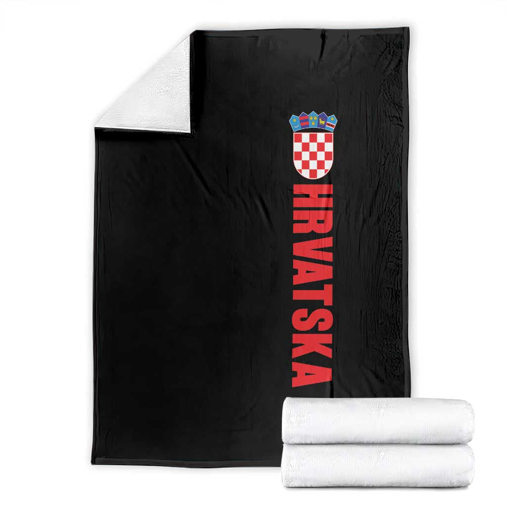 Hrvatska Throw Blanket Vintage Croatia Zagreb Croatian TS10 Black Print Your Wear