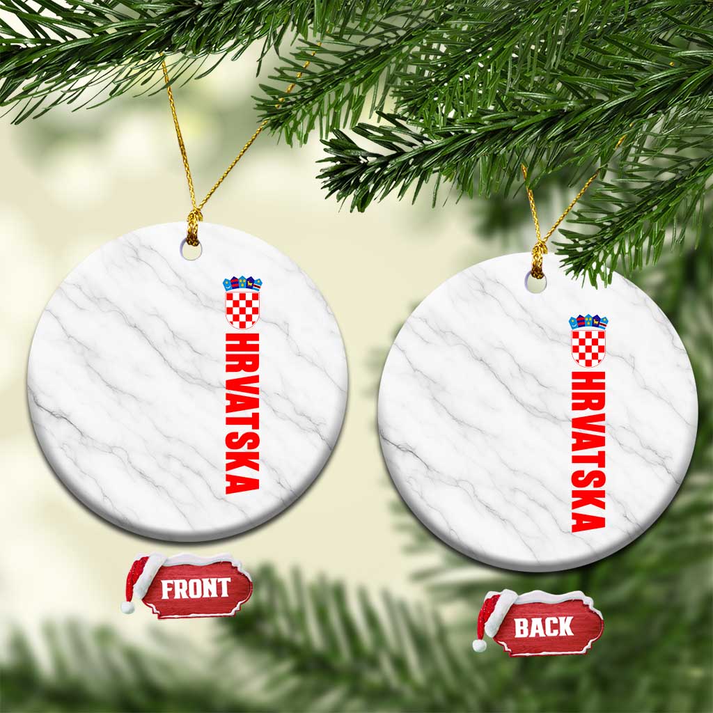Hrvatska Ceramic Ornament Vintage Croatia Zagreb Croatian TS10 1pc White Marble Print Your Wear
