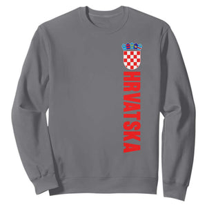 Hrvatska Sweatshirt Vintage Croatia Zagreb Croatian TS10 Charcoal Print Your Wear