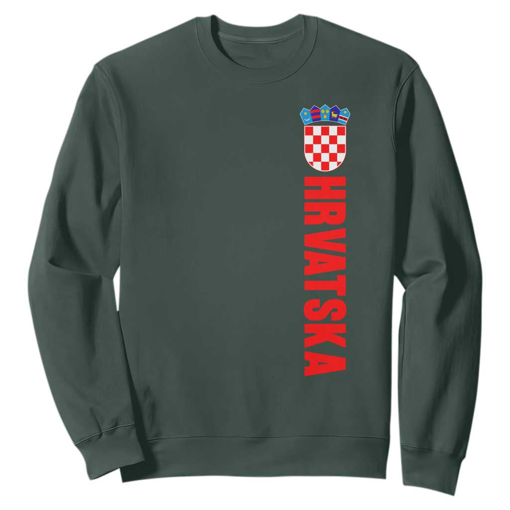 Hrvatska Sweatshirt Vintage Croatia Zagreb Croatian TS10 Dark Forest Green Print Your Wear