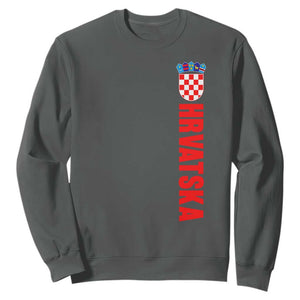 Hrvatska Sweatshirt Vintage Croatia Zagreb Croatian TS10 Dark Heather Print Your Wear