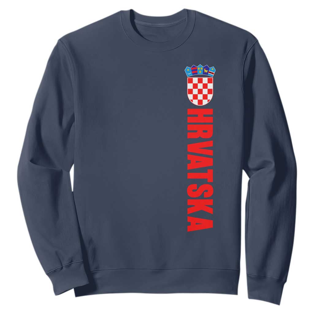 Hrvatska Sweatshirt Vintage Croatia Zagreb Croatian TS10 Navy Print Your Wear