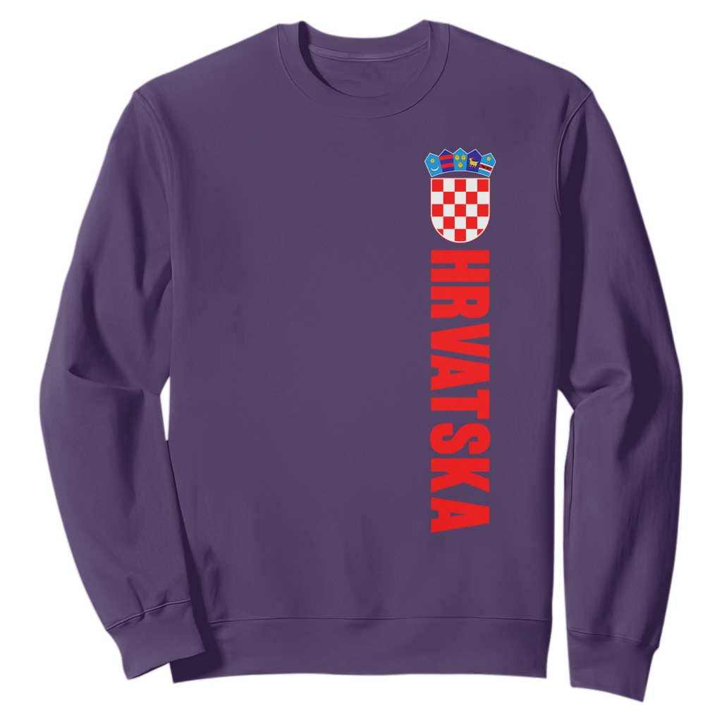 Hrvatska Sweatshirt Vintage Croatia Zagreb Croatian TS10 Purple Print Your Wear