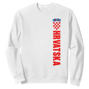 Hrvatska Sweatshirt Vintage Croatia Zagreb Croatian TS10 White Print Your Wear