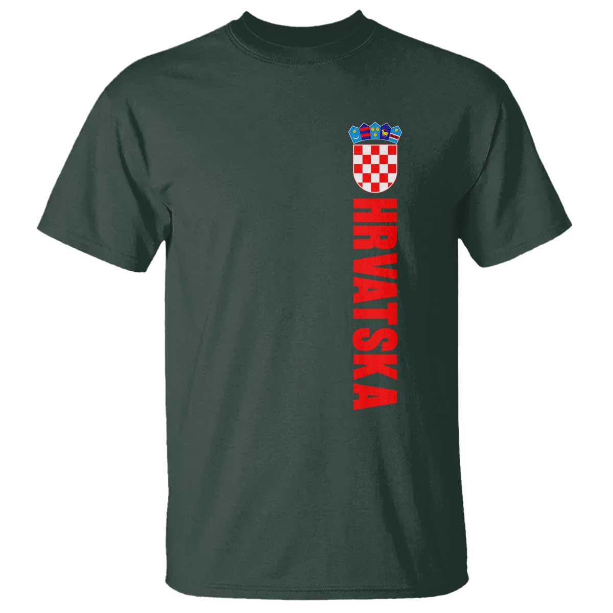 Hrvatska T Shirt Vintage Croatia Zagreb Croatian TS10 Dark Forest Green Print Your Wear