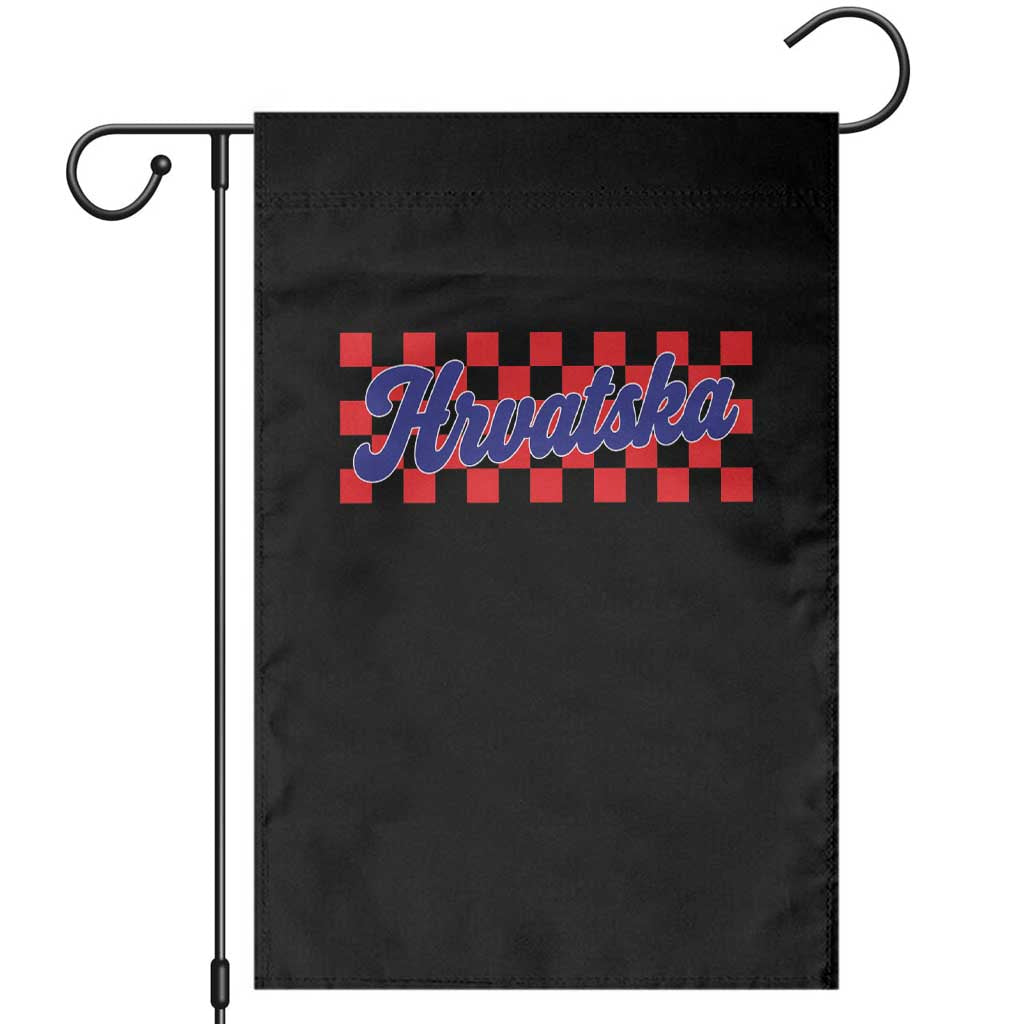 Hrvatska Garden Flag Checkered Retro Croatia Zagreb Croatian TS10 Black Print Your Wear