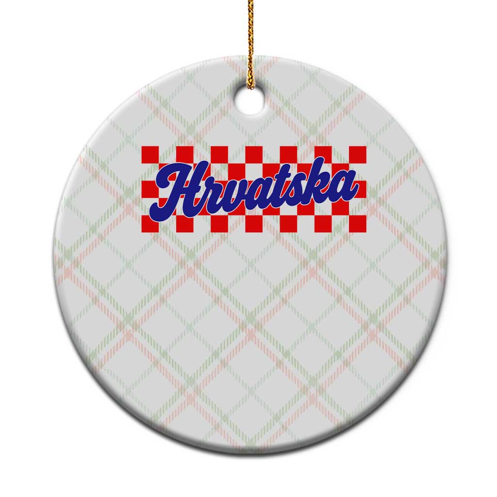 Hrvatska Ceramic Ornament Checkered Retro Croatia Zagreb Croatian TS10 1pc Christmas Plaid Print Your Wear