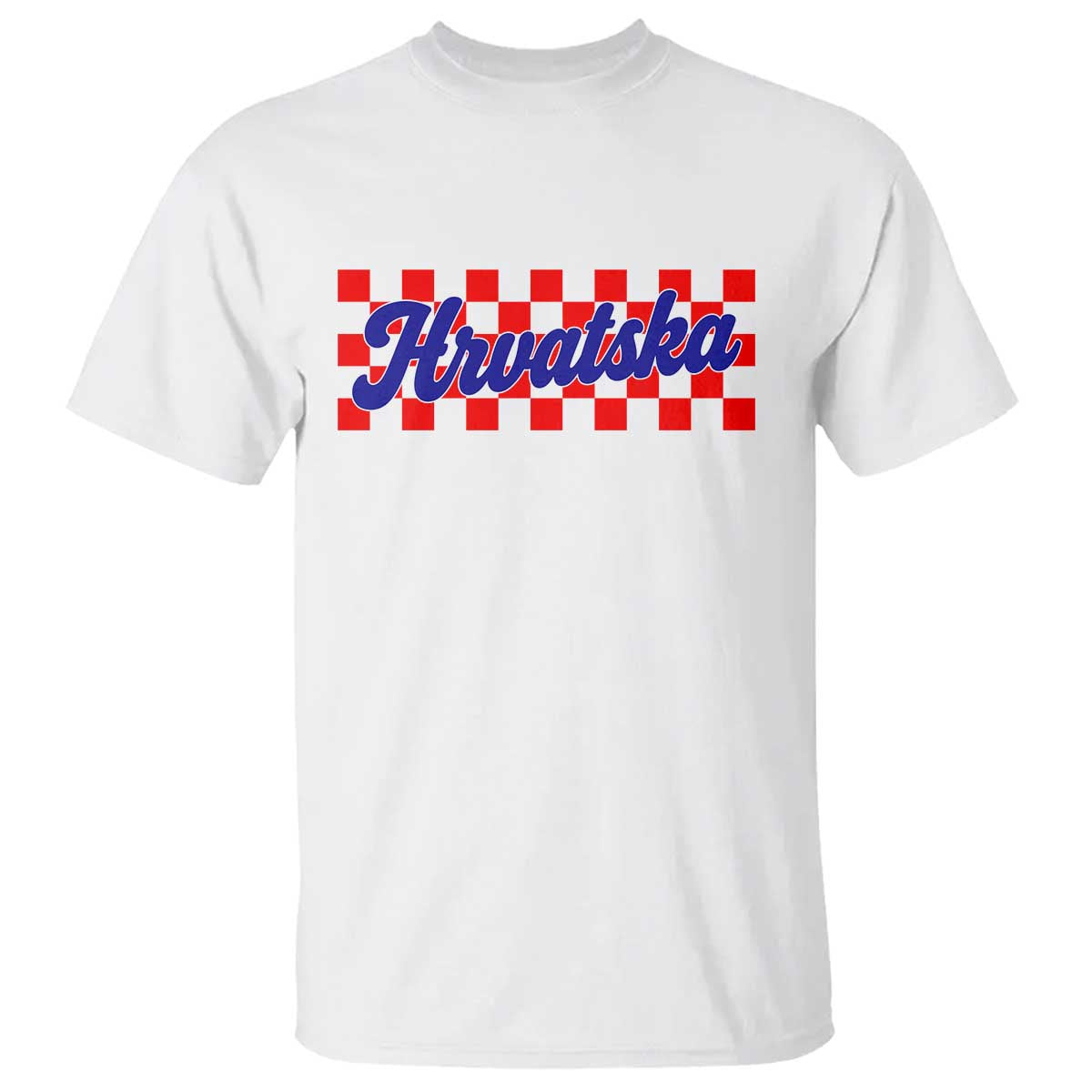 Hrvatska T Shirt Checkered Retro Croatia Zagreb Croatian TS10 White Print Your Wear
