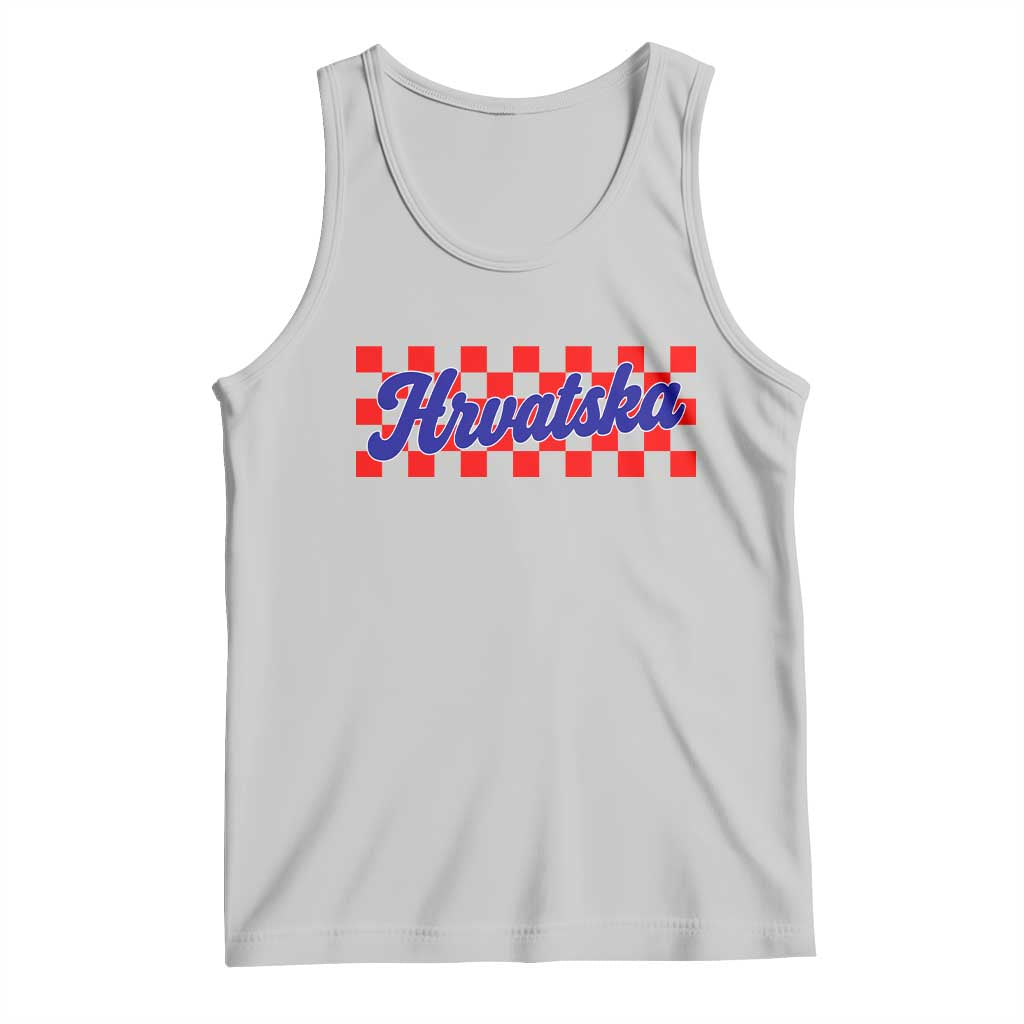 Hrvatska Tank Top Checkered Retro Croatia Zagreb Croatian TS10 Ash Print Your Wear
