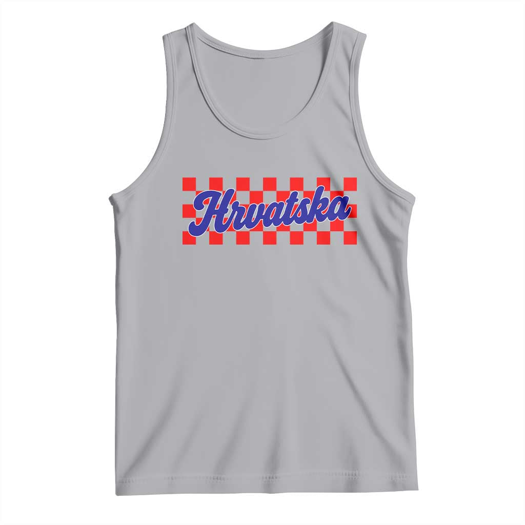 Hrvatska Tank Top Checkered Retro Croatia Zagreb Croatian TS10 Athletic Heather Print Your Wear
