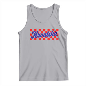 Hrvatska Tank Top Checkered Retro Croatia Zagreb Croatian TS10 Athletic Heather Print Your Wear