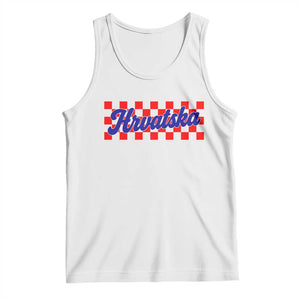 Hrvatska Tank Top Checkered Retro Croatia Zagreb Croatian TS10 White Print Your Wear