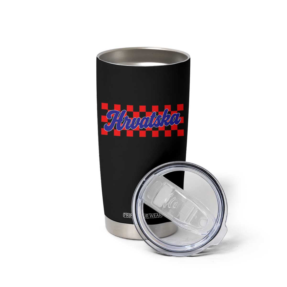 Hrvatska Tumbler Cup Checkered Retro Croatia Zagreb Croatian TS10 Print Your Wear