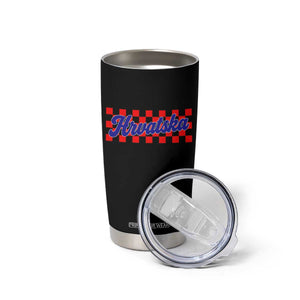 Hrvatska Tumbler Cup Checkered Retro Croatia Zagreb Croatian TS10 Print Your Wear