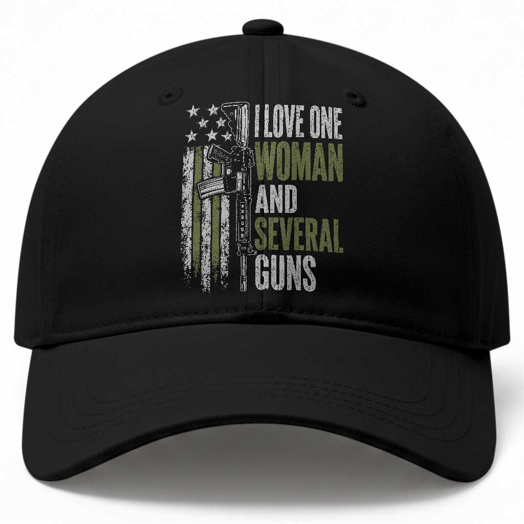 I Love One Woman And Several Guns Baseball Cap Vintage American Flag Funny Husband Gun Lover TS10 Print Your Wear