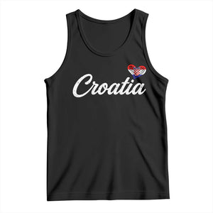 Croatia Tank Top Hrvatska Simple Love Croatian Flag Heart TS10 Black Print Your Wear