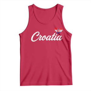 Croatia Tank Top Hrvatska Simple Love Croatian Flag Heart TS10 Red Print Your Wear