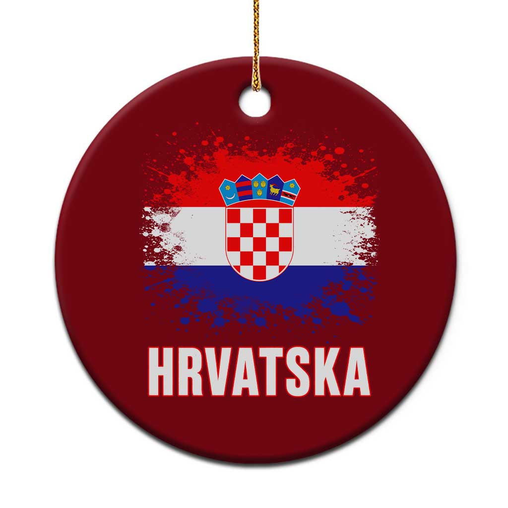 Hrvatska Ceramic Ornament Retro Vintage Watercolors Sport Croatia Croatian Flag TS10 1pc Red Print Your Wear