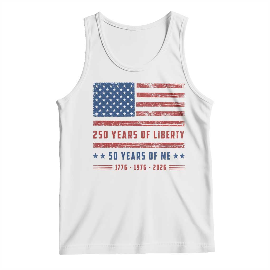 Patriotic 50th Birthday USA 250th Anniversary Tank Top 250 Years of Liberty 1976 50 Year Old Gift TS10 White Print Your Wear