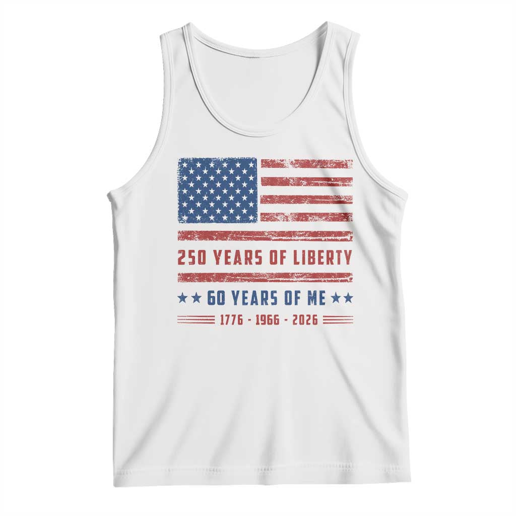 Patriotic 60th Birthday USA 250th Anniversary Tank Top 250 Years of Liberty 1966 60 Year Old Gift TS10 White Print Your Wear