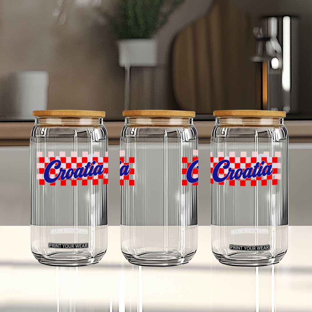 Croatia Glass Can Checkered Retro Hrvatska Zagreb Croatian TS10 Print Your Wear