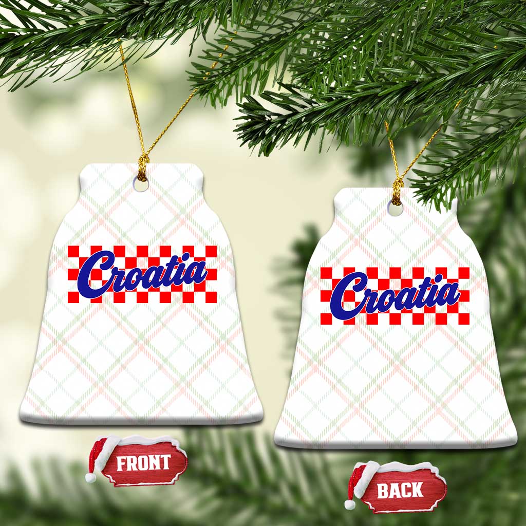 Croatia Ceramic Ornament Checkered Retro Hrvatska Zagreb Croatian TS10 Print Your Wear