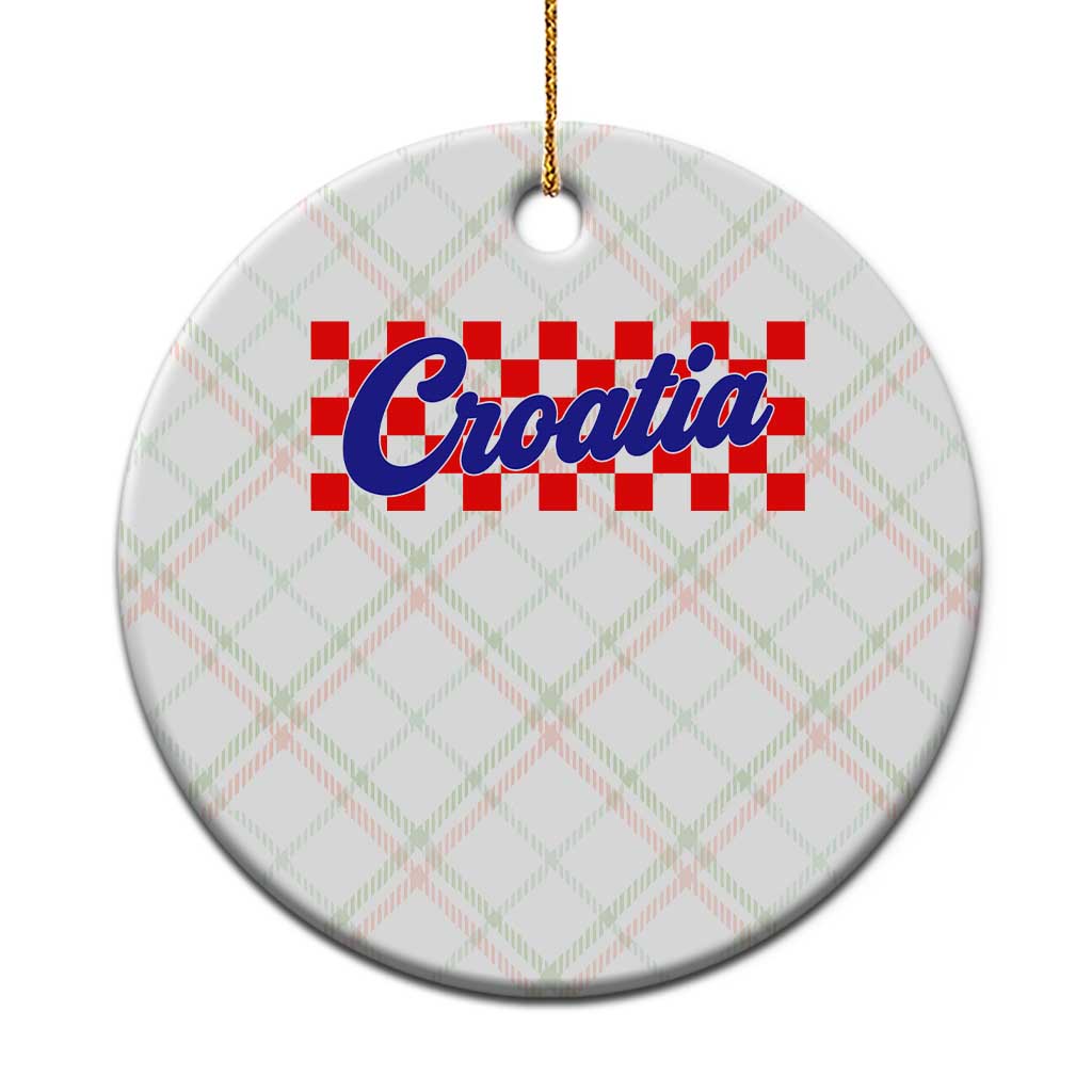 Croatia Ceramic Ornament Checkered Retro Hrvatska Zagreb Croatian TS10 1pc Christmas Plaid Print Your Wear