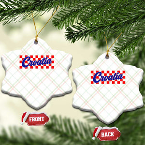 Croatia Ceramic Ornament Checkered Retro Hrvatska Zagreb Croatian TS10 Print Your Wear