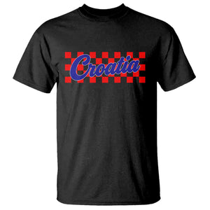 Croatia T Shirt Checkered Retro Hrvatska Zagreb Croatian TS10 Black Print Your Wear