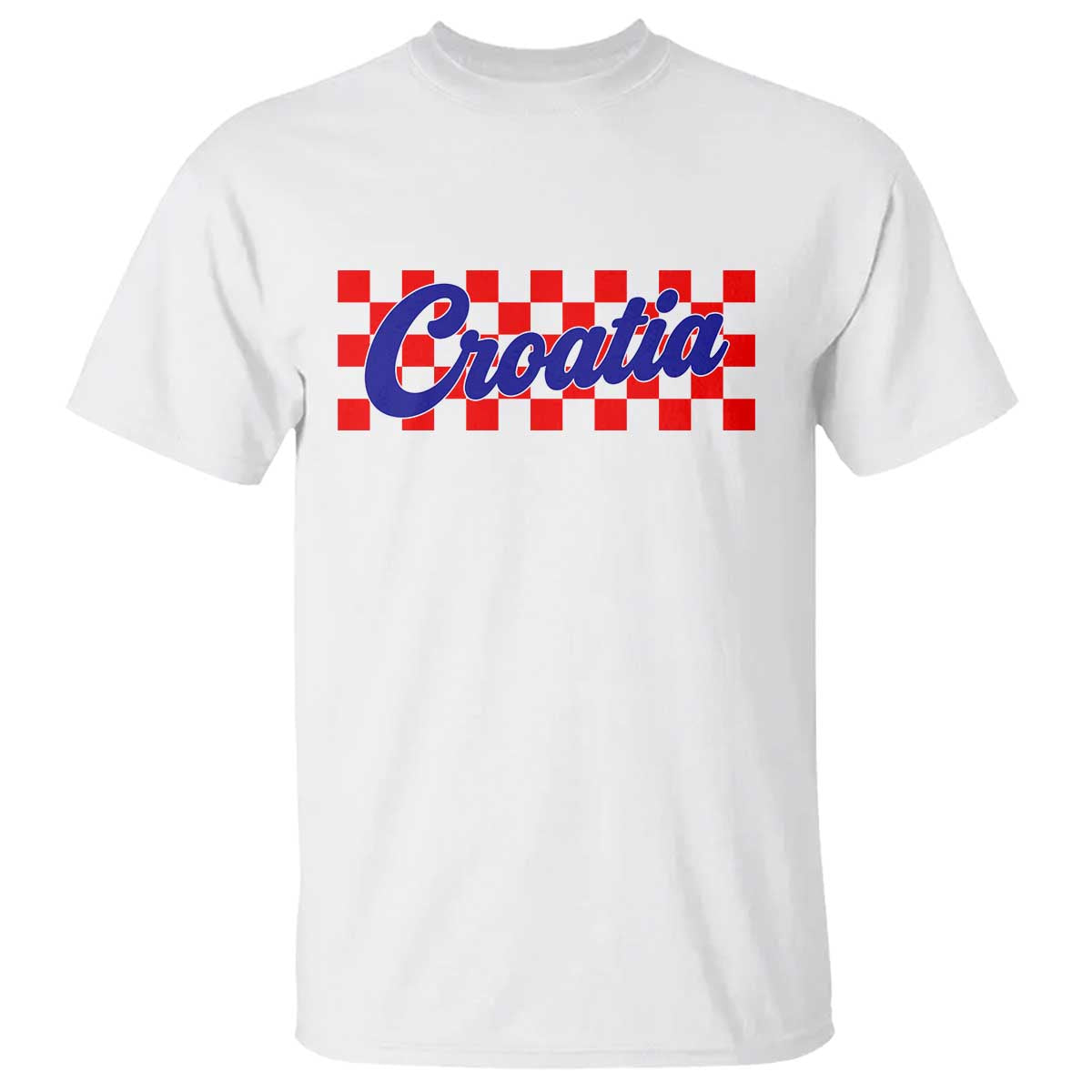 Croatia T Shirt Checkered Retro Hrvatska Zagreb Croatian TS10 White Print Your Wear