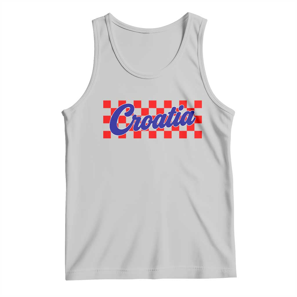 Croatia Tank Top Checkered Retro Hrvatska Zagreb Croatian TS10 Ash Print Your Wear